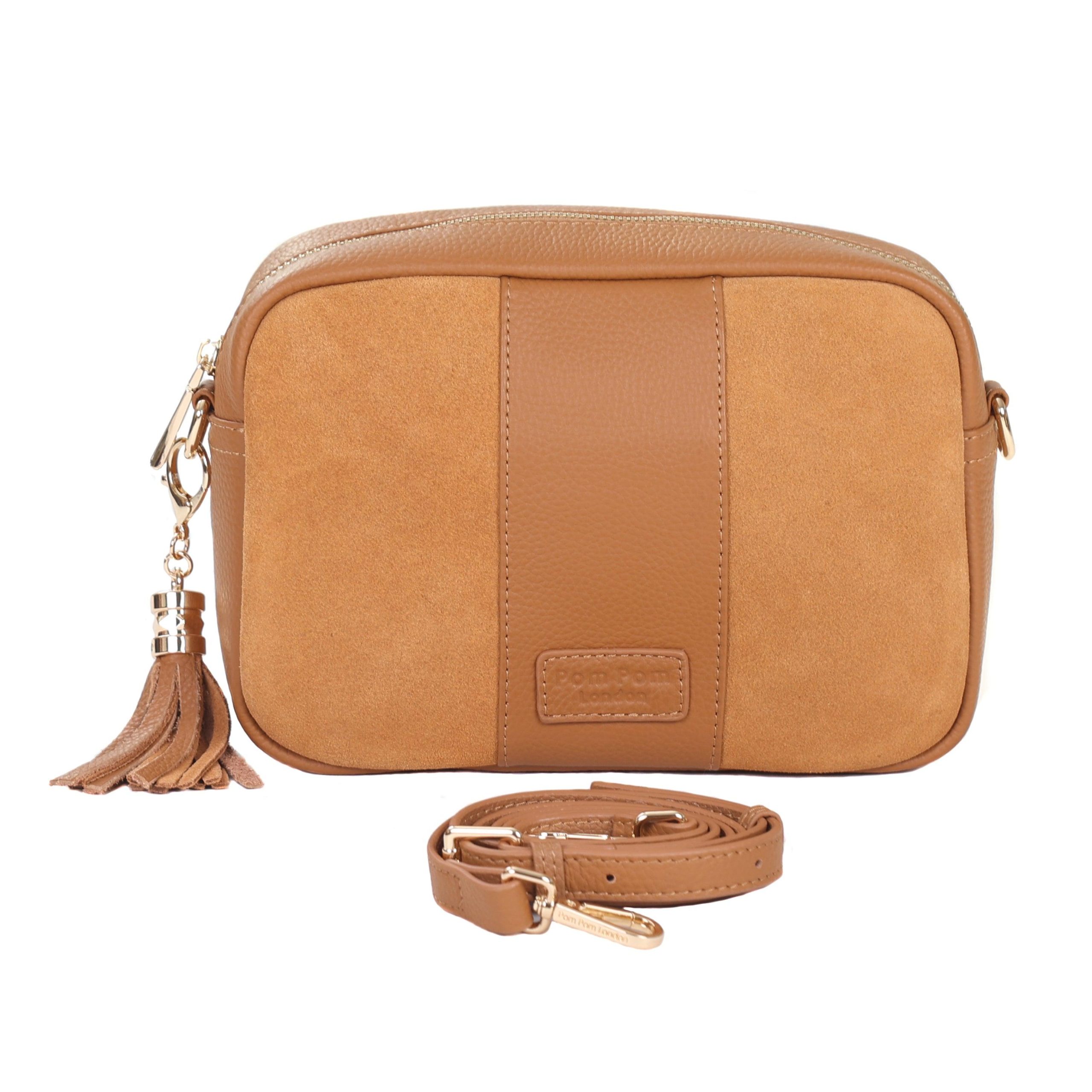 city suede & leather bag maple