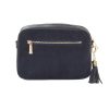 city suede & leather bag navy