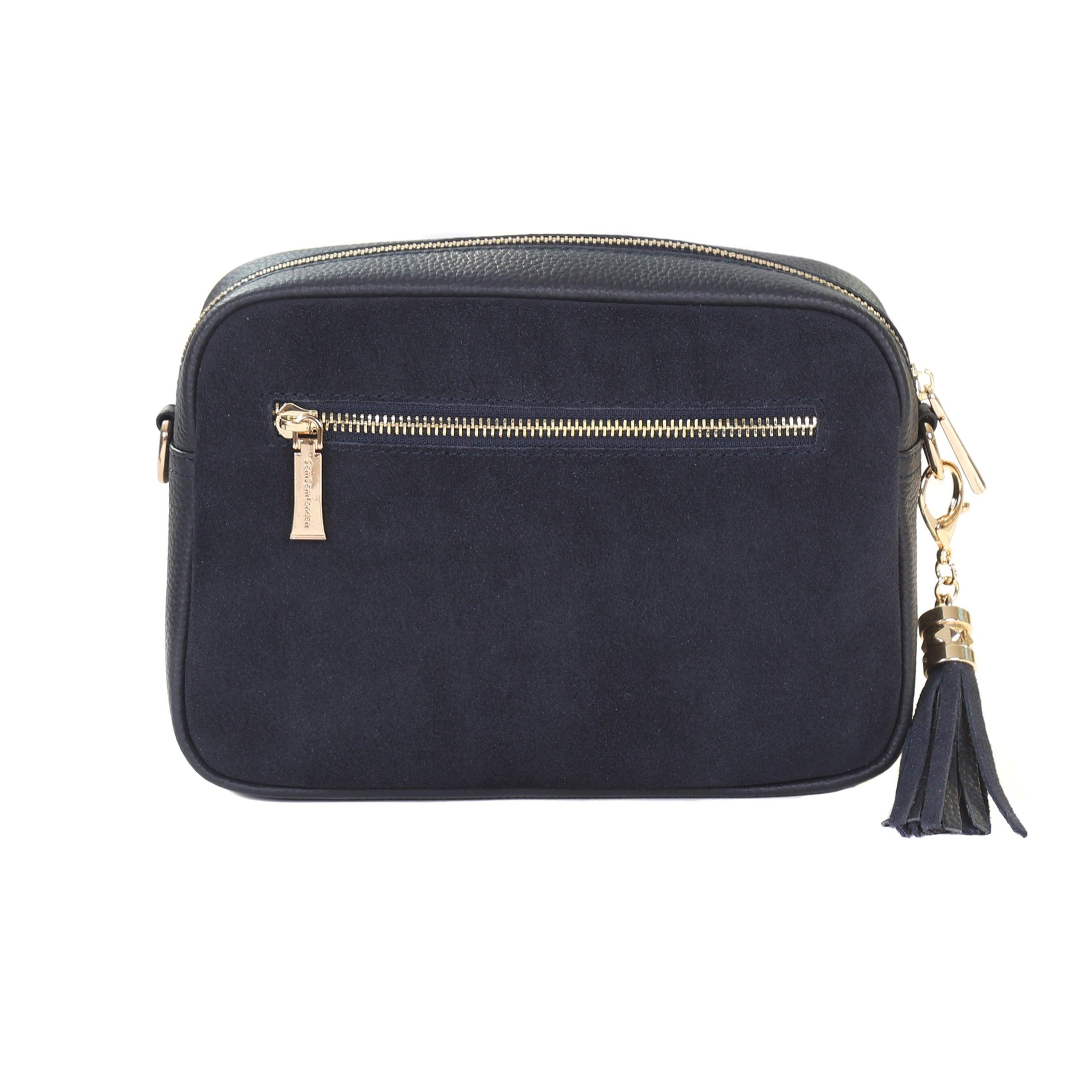 city suede & leather bag navy