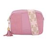 city suede & leather bag pink