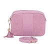 city suede & leather bag pink