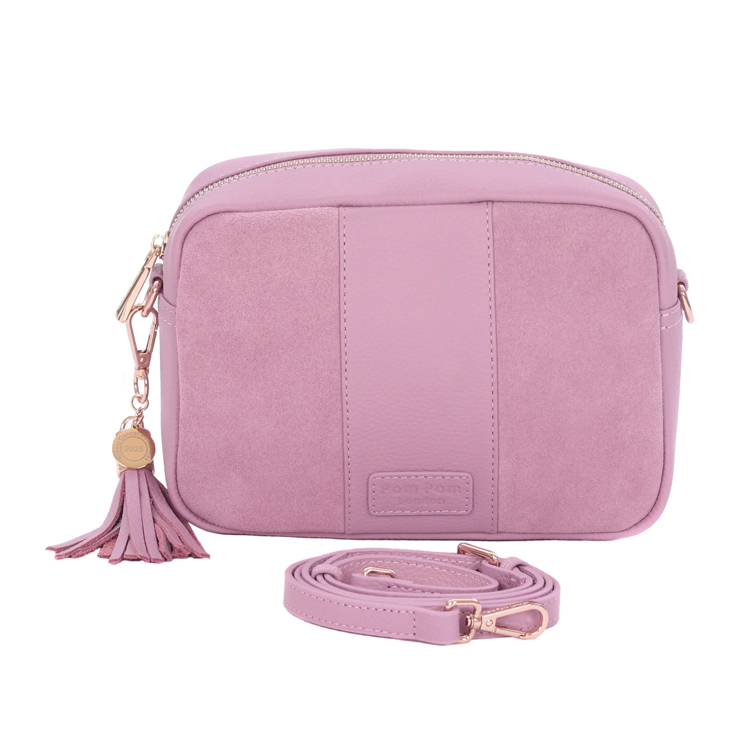 city suede & leather bag pink