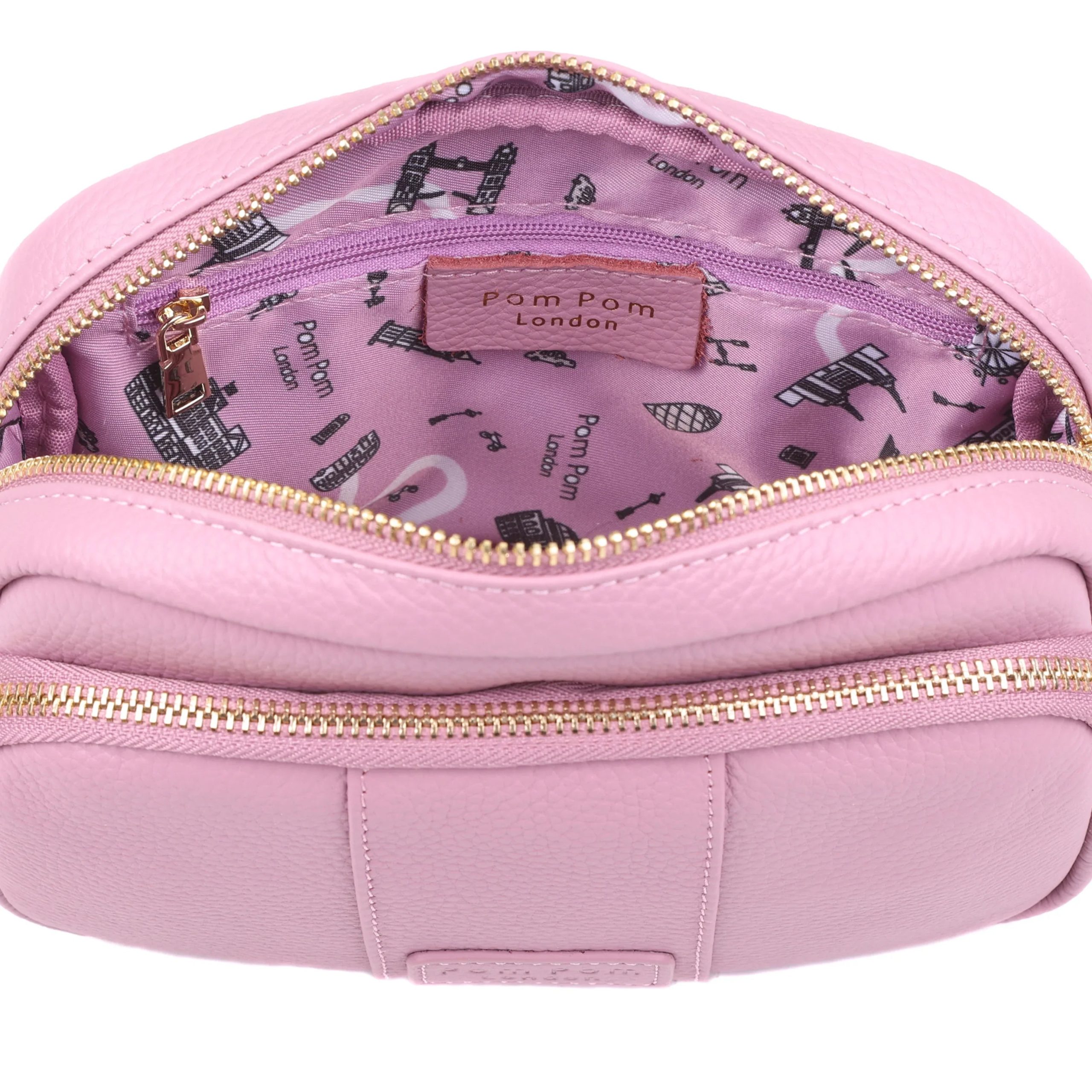 city suede & leather bag pink