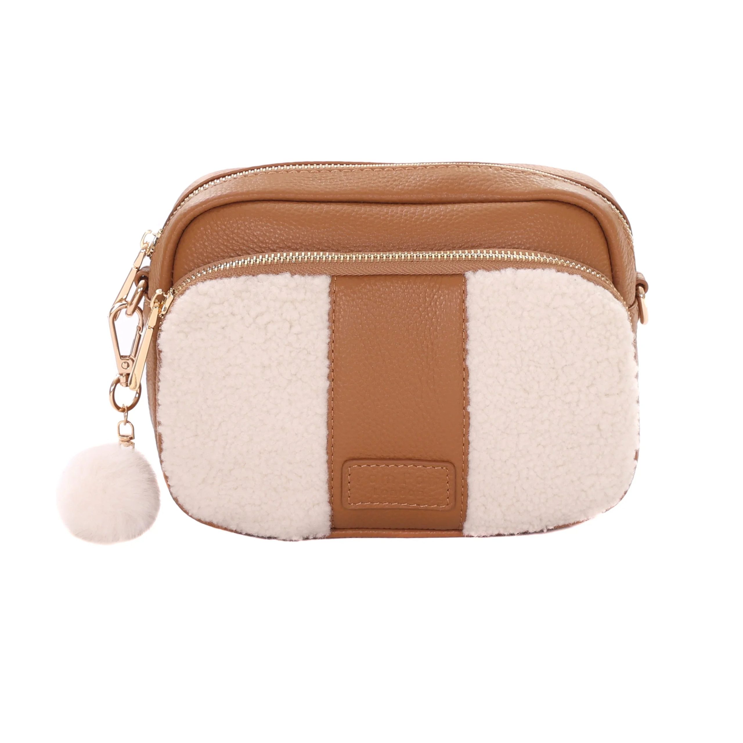 Autumn Maple Faux Fur & Leather Crossbody Bag | Cozy Fall Purse