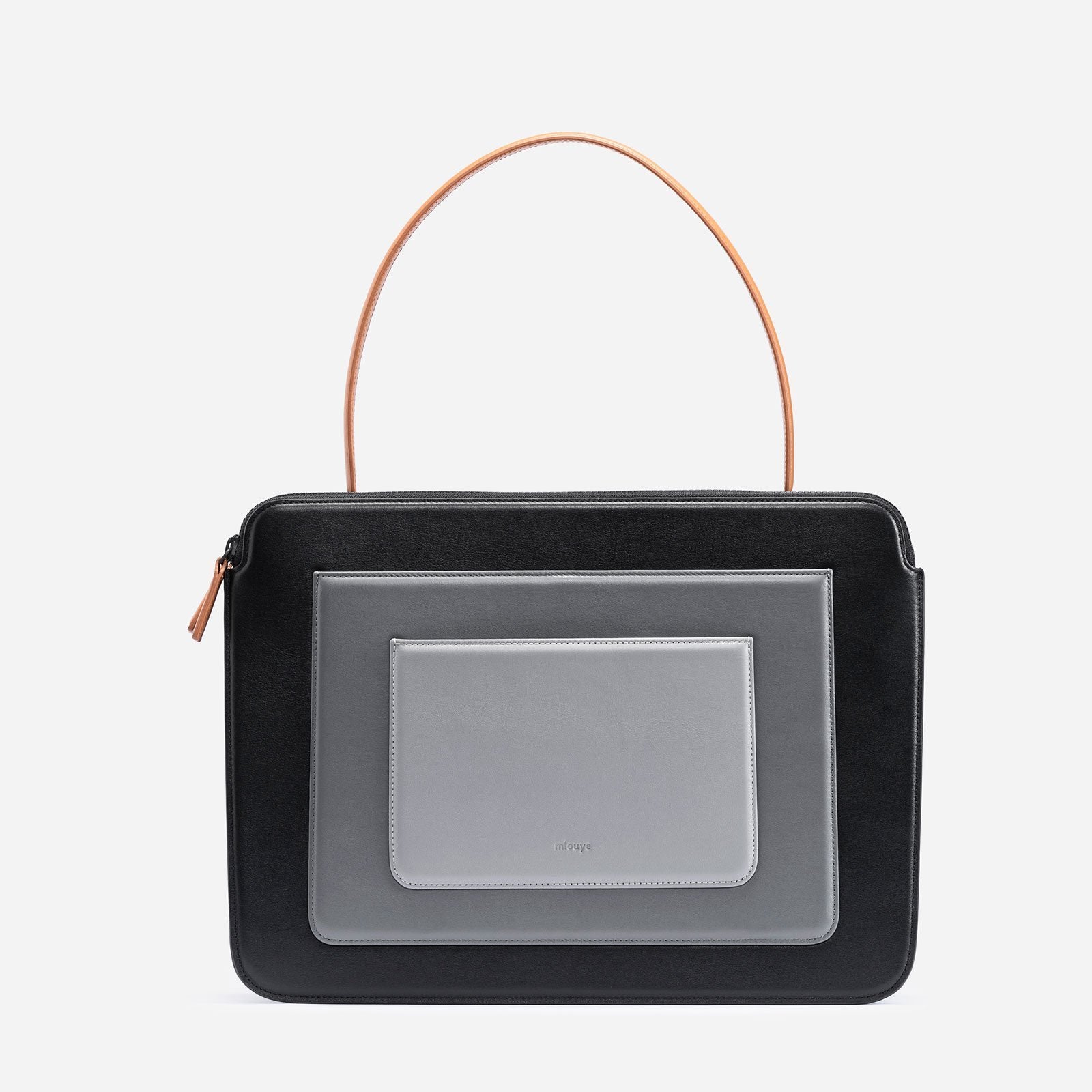 Slim Art Deco Leather Laptop Bag – Fits 16-Inch Laptop | Italian Calf Leather