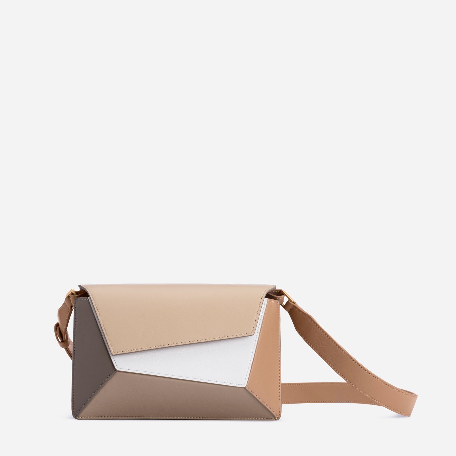 Geometric Polygon Convertible Shoulder Bag - Modern Twisted Shape Handbag for Women