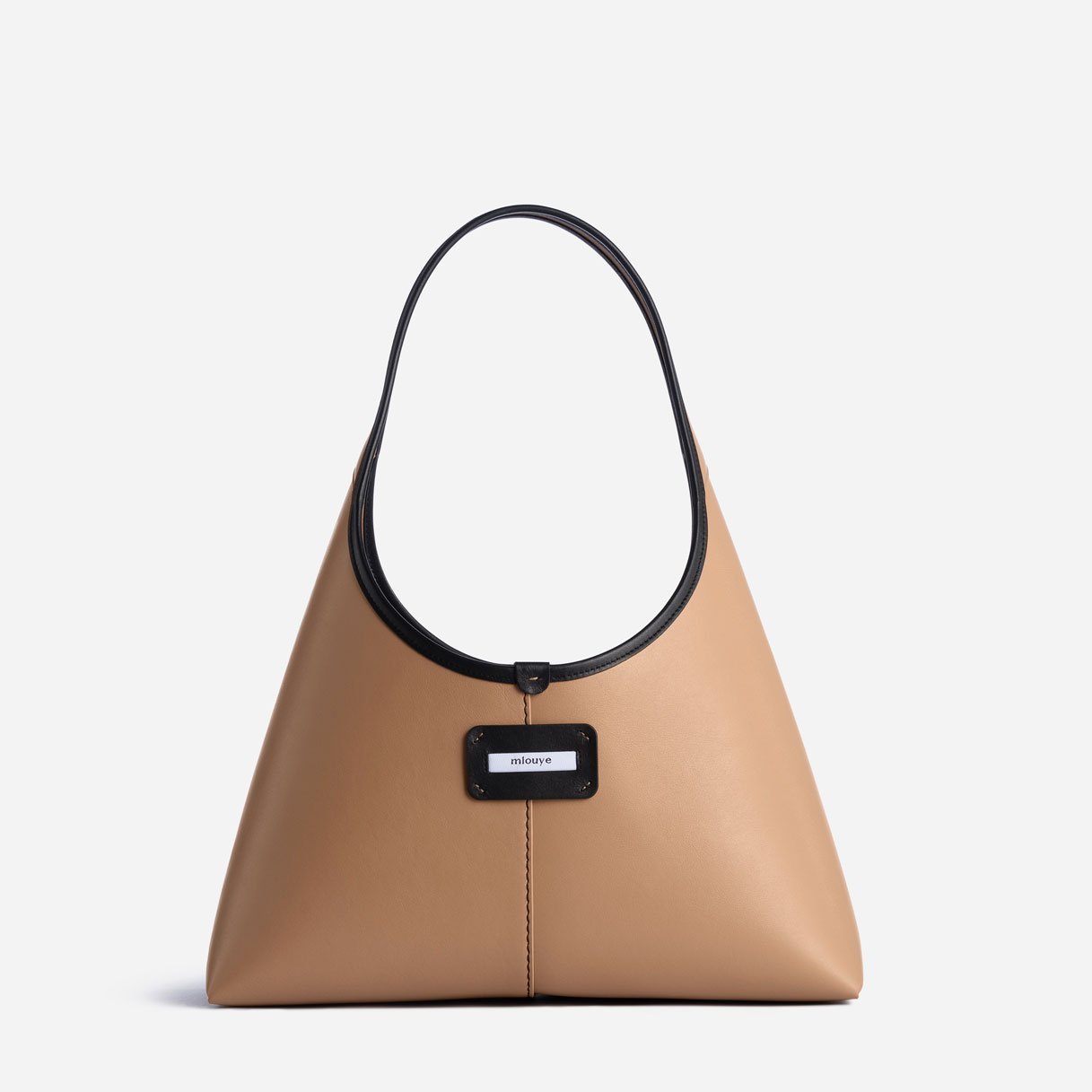 Italian Leather Hobo Bag – Medium Curved Silhouette with Detachable Pouch