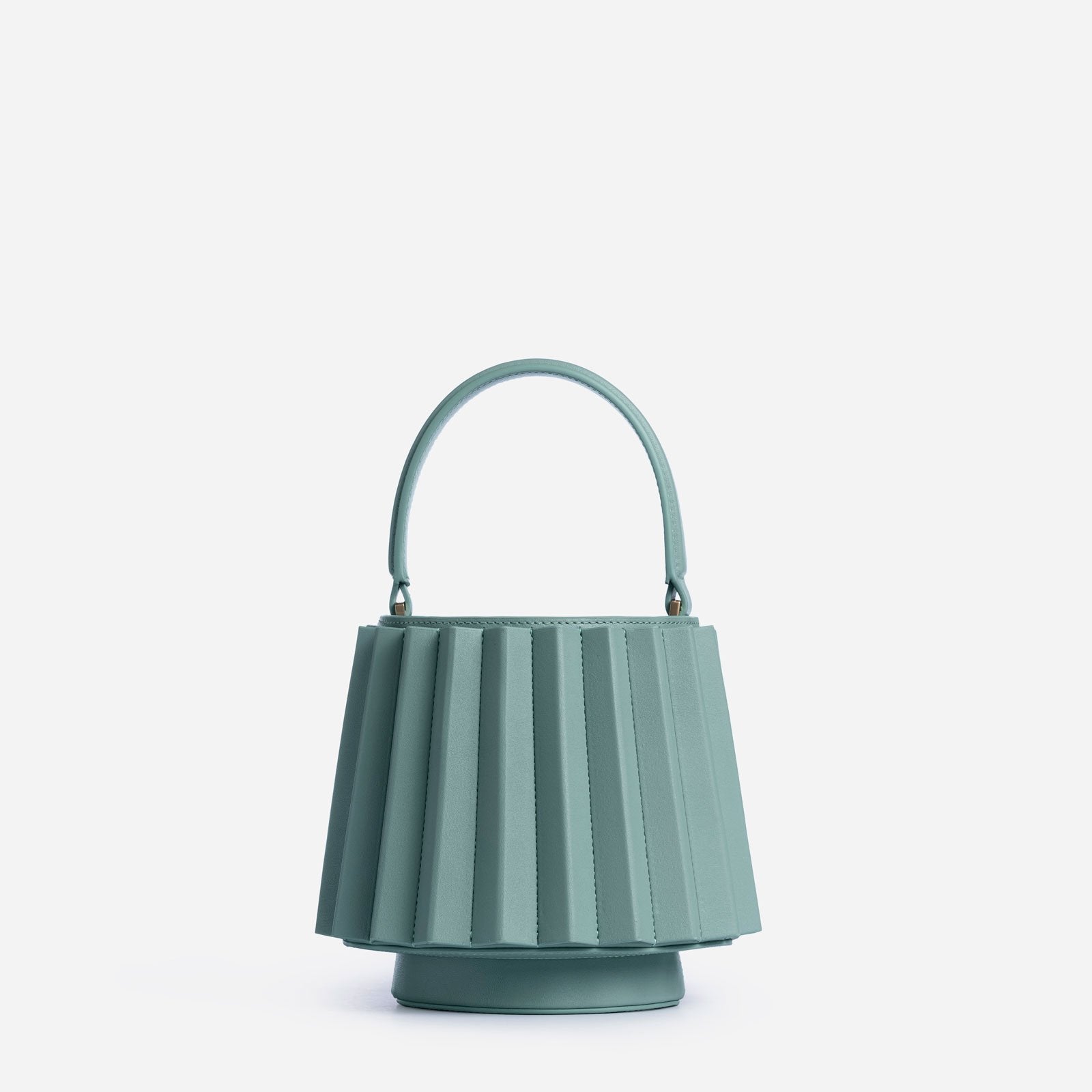Unique Zig-Zag Pleated Leather Mini Bag | Lantern-Inspired Design