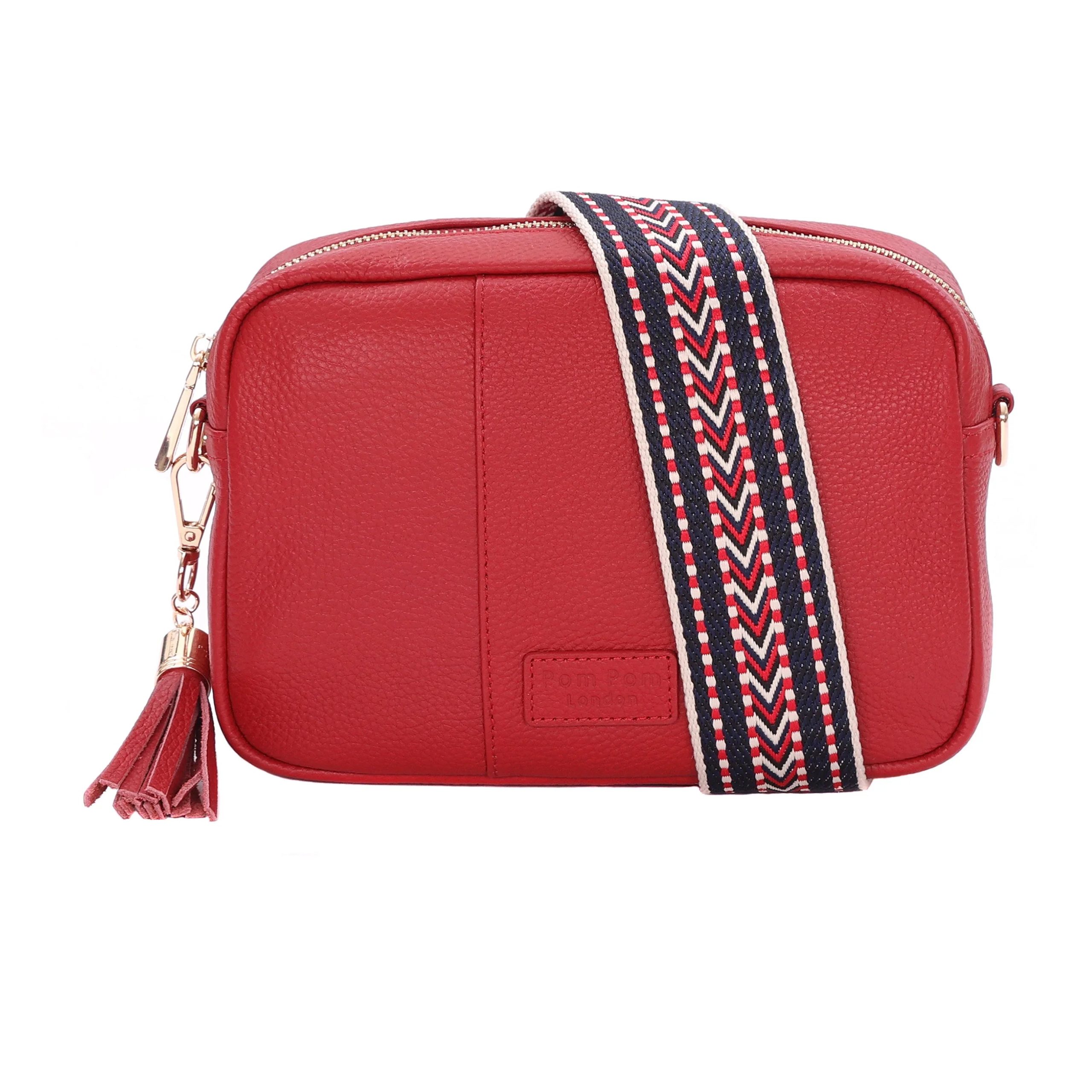 pom pom london city bag crimson red