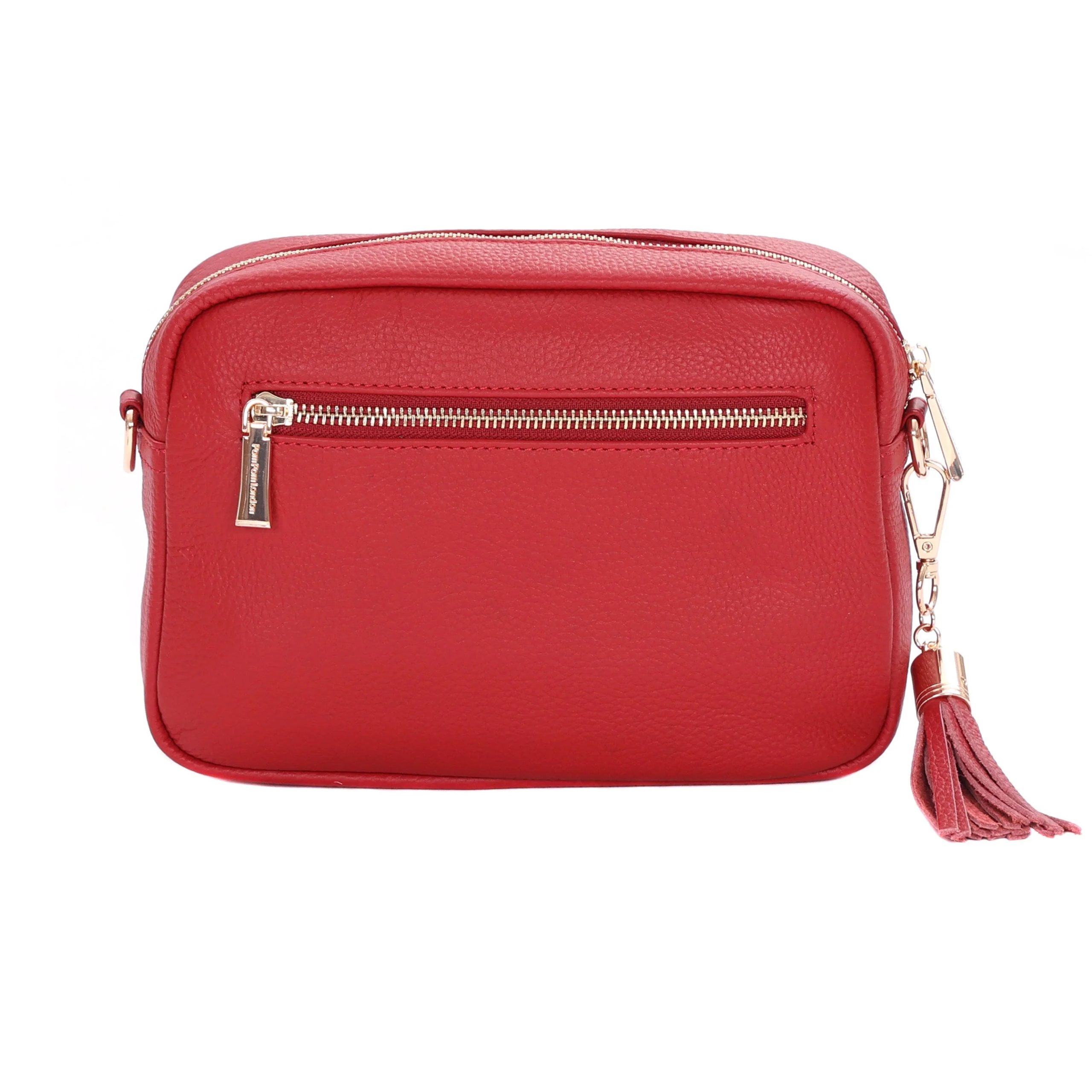 pom pom london city bag crimson red