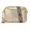 pom pom london city bag metallic gold