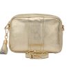 pom pom london city bag metallic gold