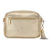 pom pom london city bag metallic gold