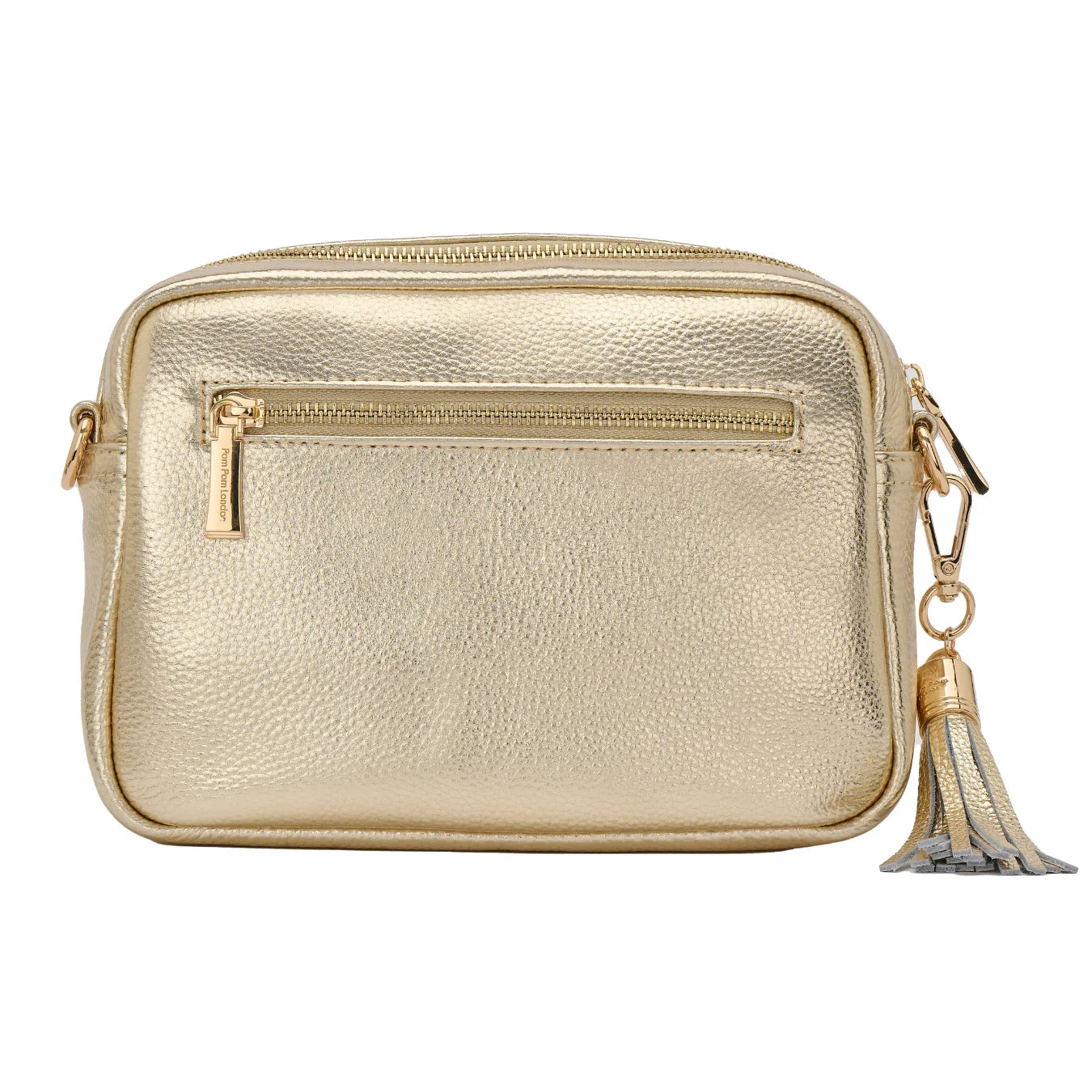 pom pom london city bag metallic gold