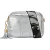 pom pom london city bag metallic silver