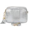 pom pom london city bag metallic silver