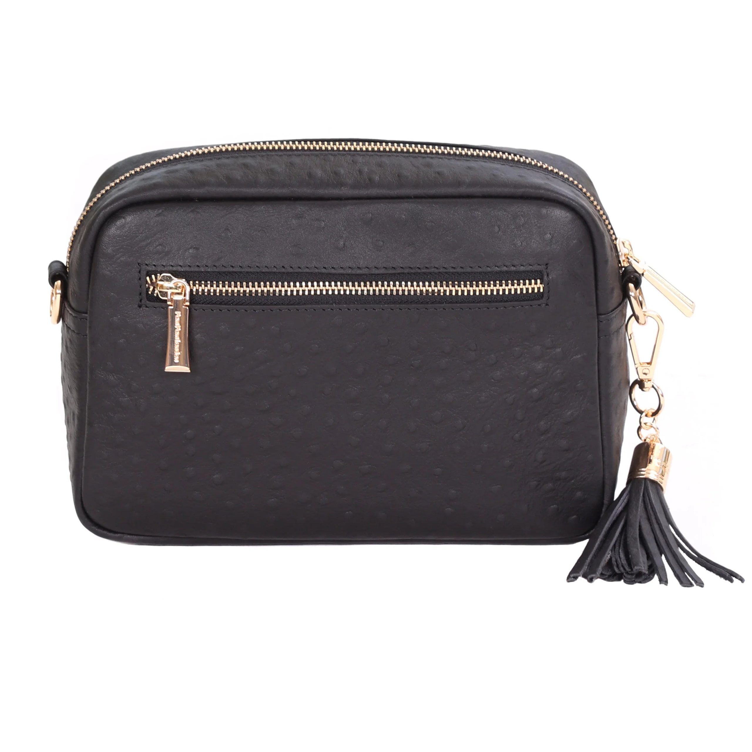 pom pom london city bag ostrich black