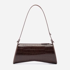 Art Deco Curved Shoulder Bag – Streamline Moderne Leather Crossbody