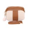original faux fleece & leather bag maple