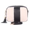 city faux fleece & leather bag black