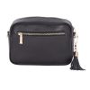 city faux fleece & leather bag black