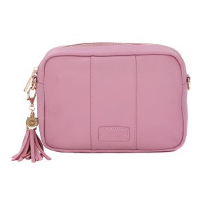 Chic Pink Leather Crossbody Bag – Elegant City Style for Day & Night