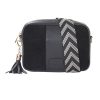 city suede & leather bag black