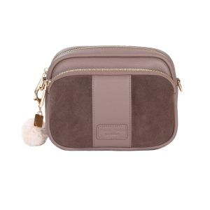 Luxurious Mocha Suede & Leather Crossbody Bag – Handcrafted Everyday Elegance