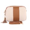 city faux fleece & leather bag maple