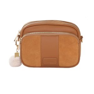 Maple Suede & Leather Crossbody Bag – Handcrafted Everyday Elegance