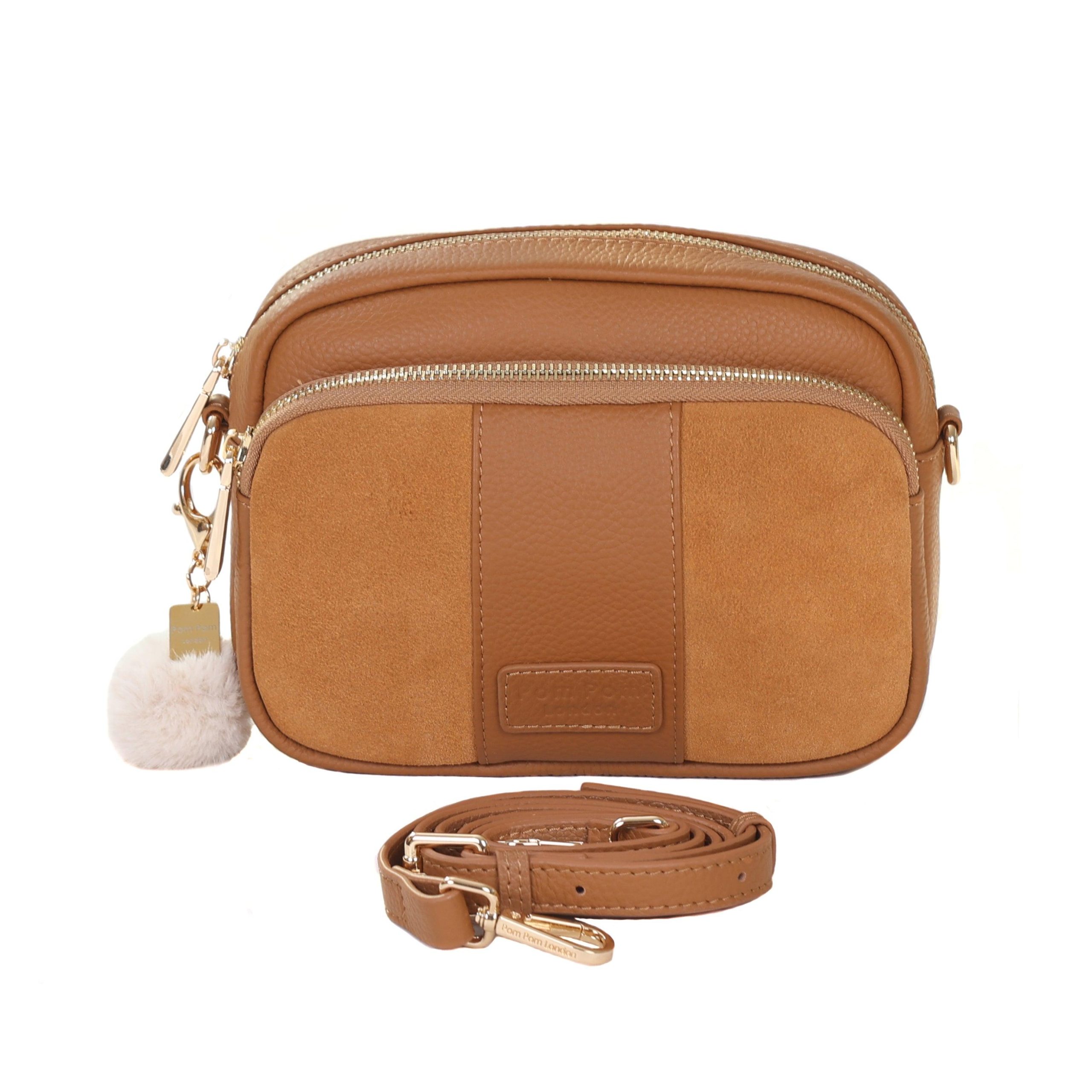 original suede & leather bag maple