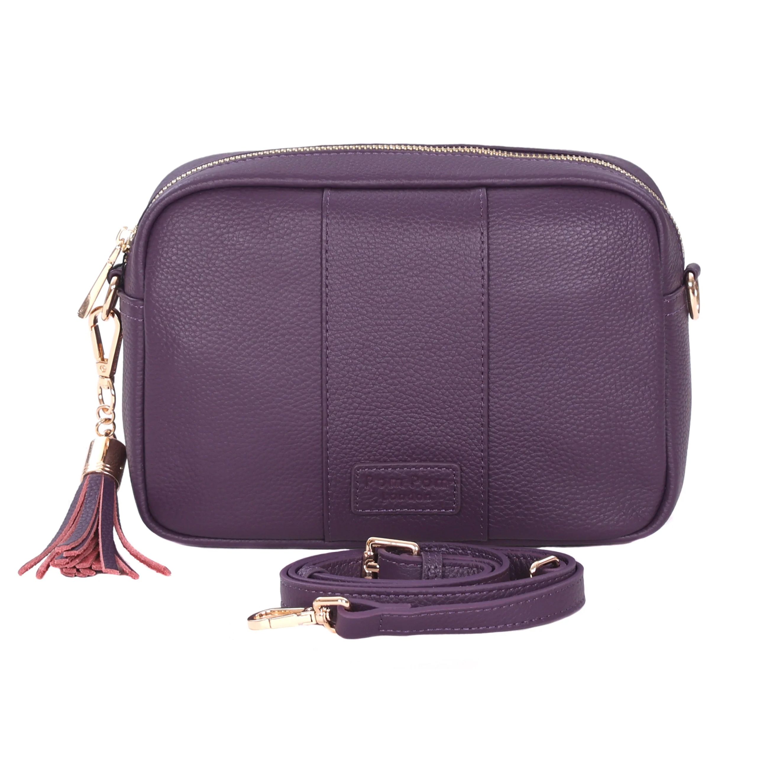 pom pom london city bag purple nightshade
