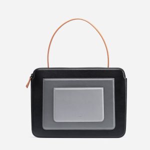 Slim Art Deco Italian Leather Business Bag – Fits 16-inch Laptop