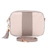 city faux fleece & leather bag stone