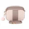 original faux fleece & leather bag stone