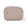 original faux fleece & leather bag stone