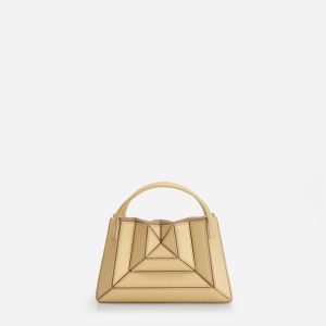 Surrealist Accordion Mini Tote Bag – Suede Drawstring & Detachable Strap
