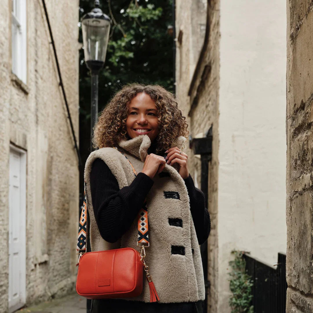 pom pom london city bag orange spice